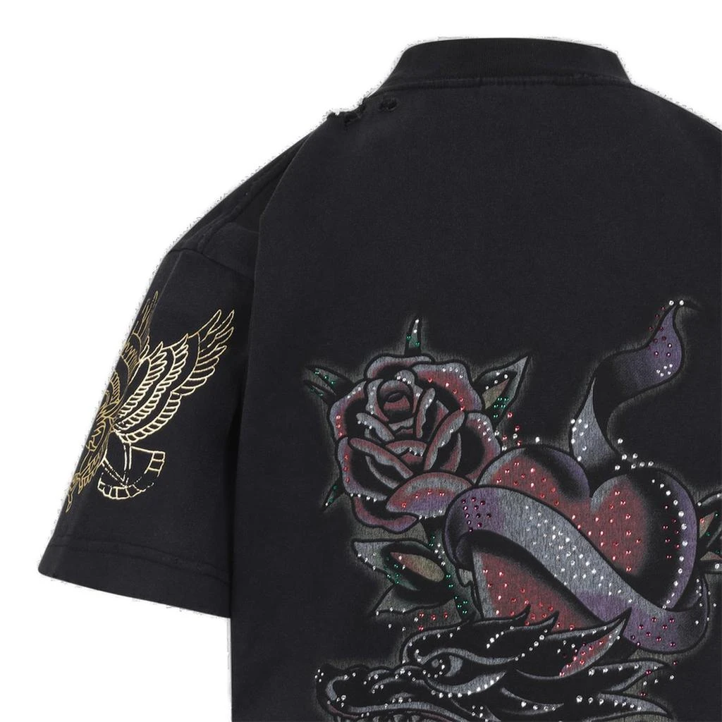 Balenciaga Balenciaga Rose Printed Short-Sleeved T-Shirt 4