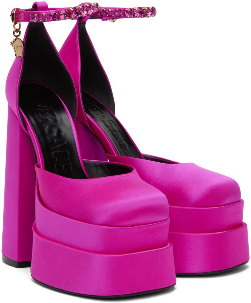 Versace Pink Medusa Aevitas Platform Heels 4