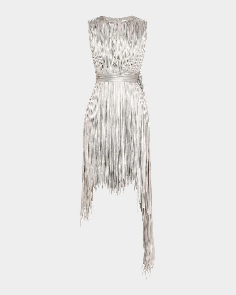 AREA Metallic Fringe Mini Dress 1