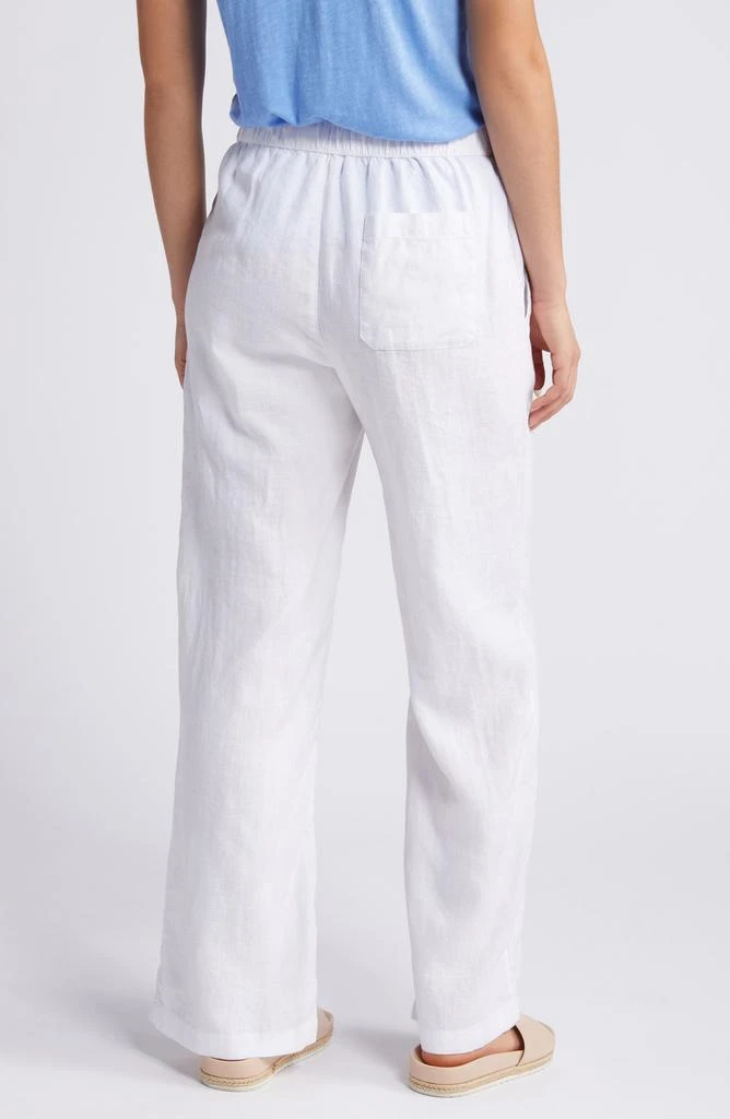Caslon Drawstring Straight Leg Linen Pants 3