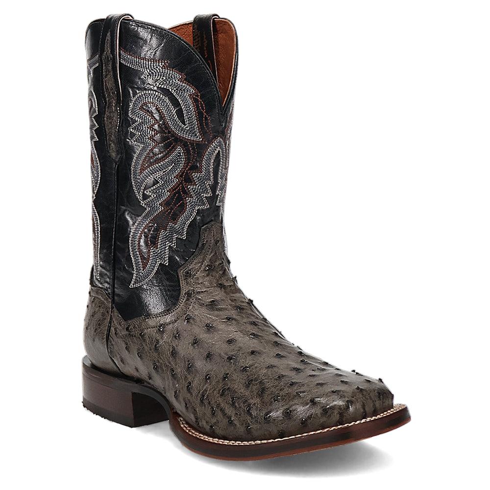 Dan Post Boots Alamosa Ostrich Embroidered Square Toe Cowboy Boots