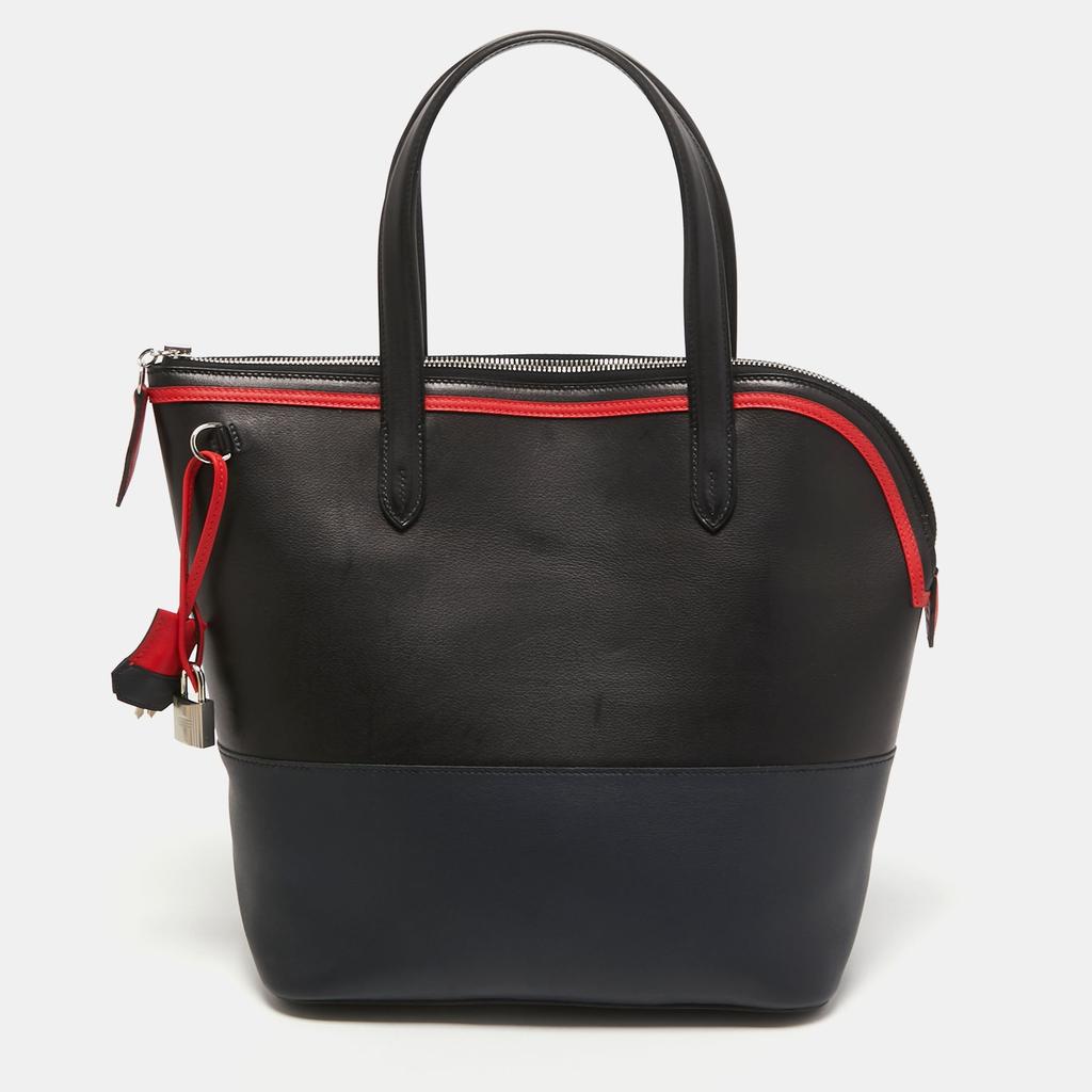 Hermes Hermes /bleu Nuit/rouge Evercolor And Swift Leather Transat Sailor Bag