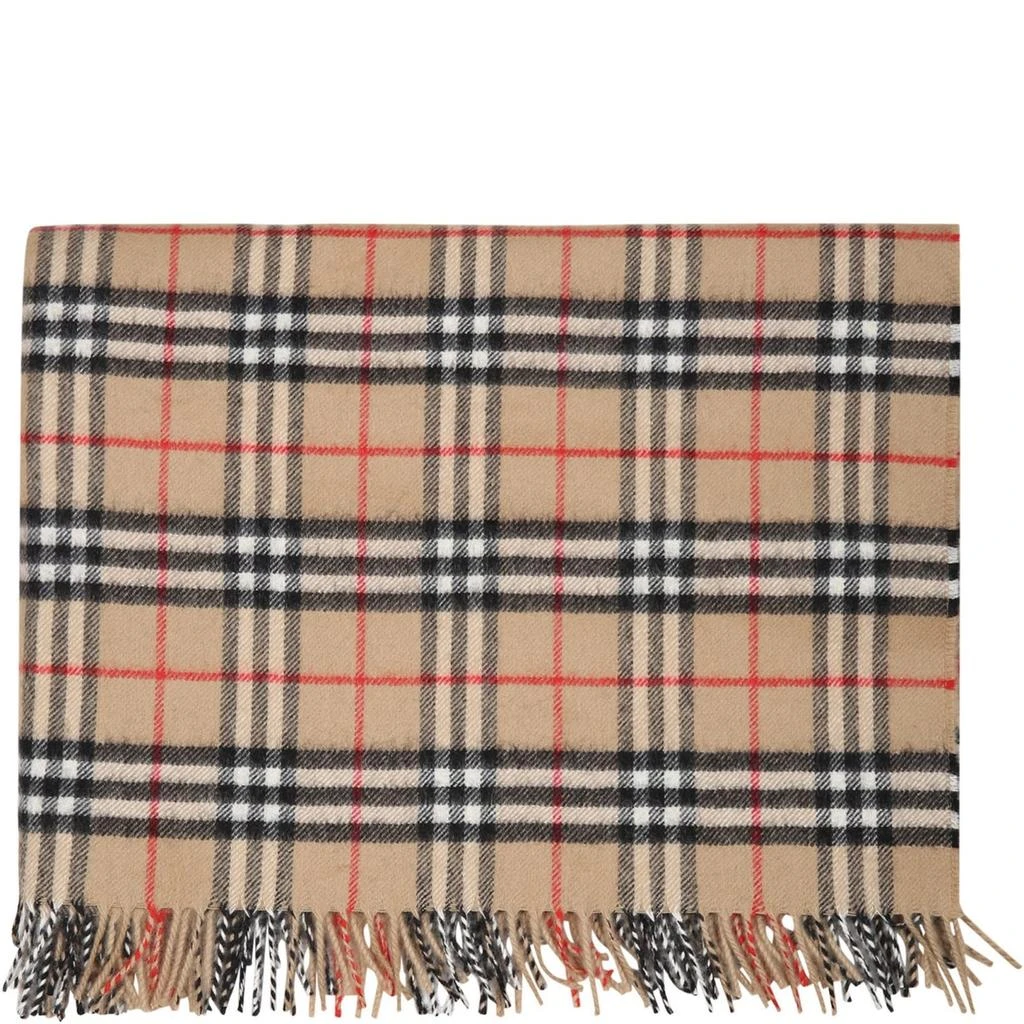 Burberry Beige Blanket For Baby Kids With Iconic Check 1