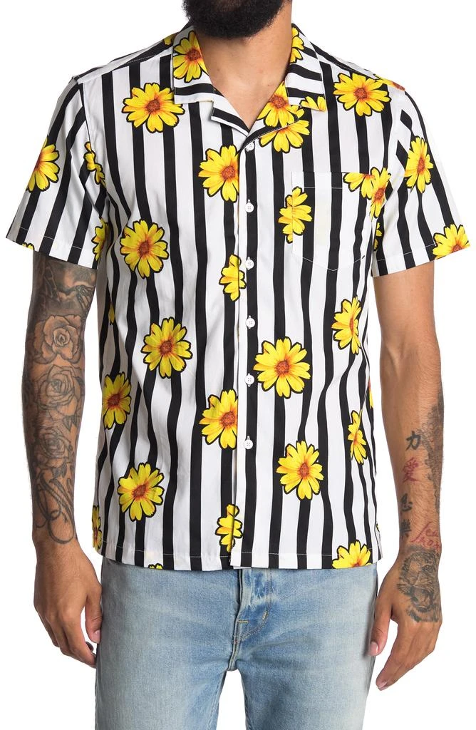 Public Art Wallflower Striped Short Sleeve Shirt 1
