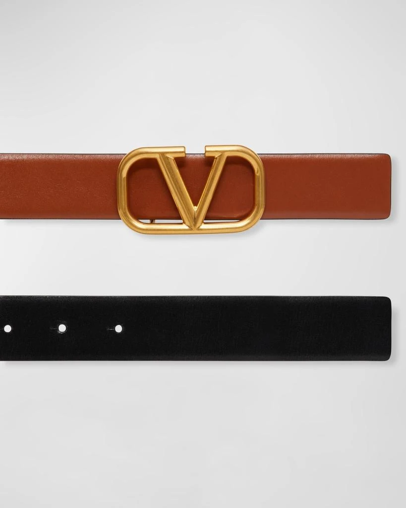 Valentino VLogo Reversible Leather Belt, 30mm 4