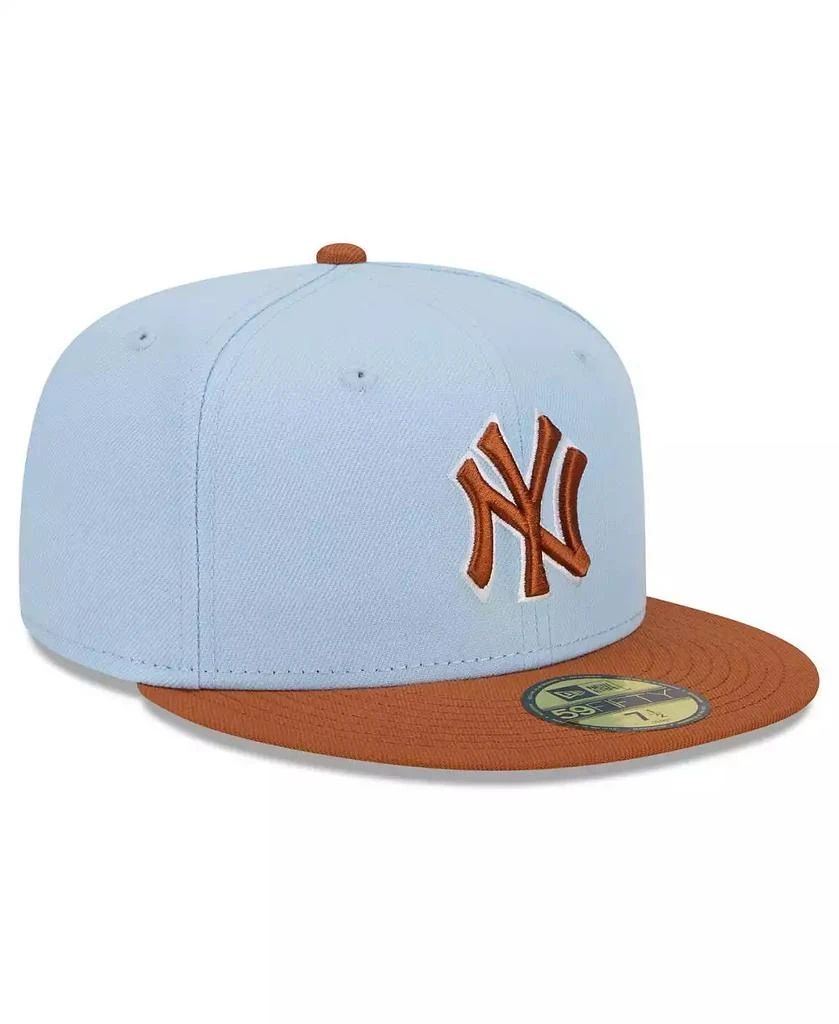 New Era Men's Light Blue/Brown New York Yankees Spring Color Basic Two-Tone 59fifty Fitted Hat 3