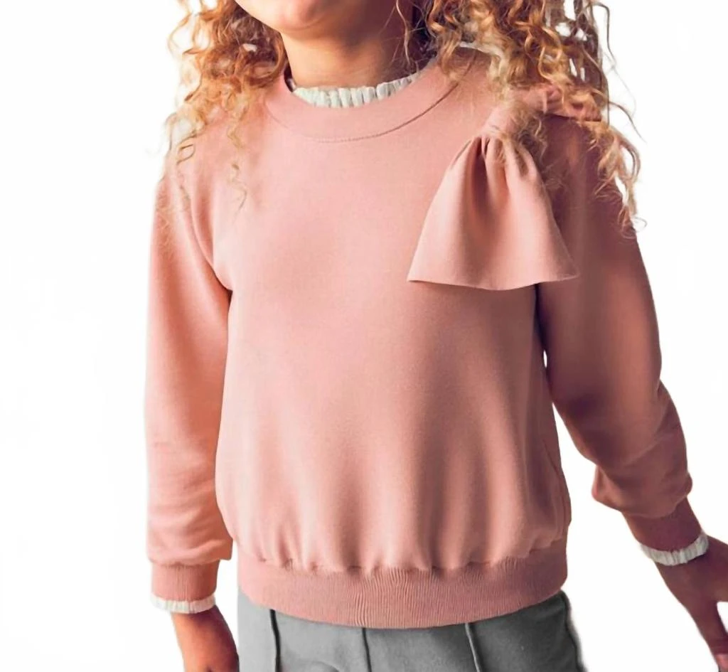 Mayoral Bow Sweatshirt In Makeup Pink