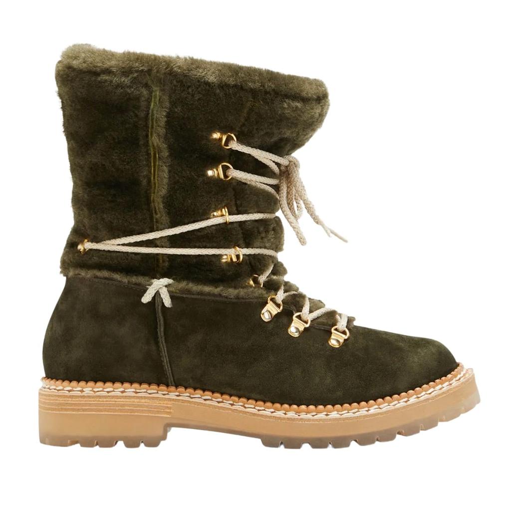 Montelliana Giada Shearling Lined Boots In Military