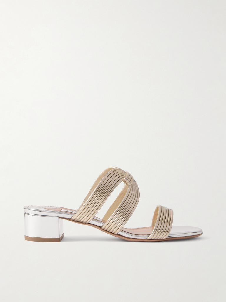 Aquazzura Esencia 35 金属感穆勒鞋  - IT35
