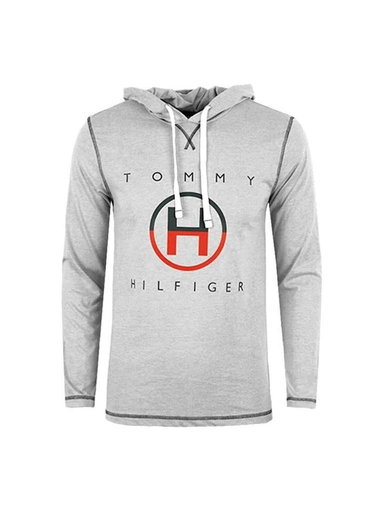 Tommy Hilfiger 09T4147-004 Hoodie Men's Gray Cotton Blend Long Sleeve Pullover