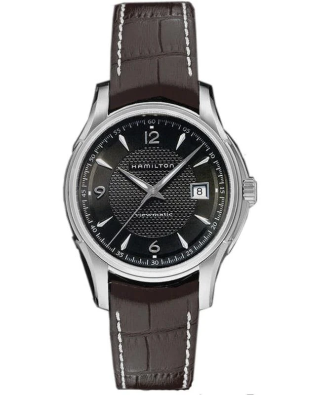 Hamilton Hamilton Jazzmaster Viewmatic Auto Black Dial Leather Strap Men's Watch H32515535 1
