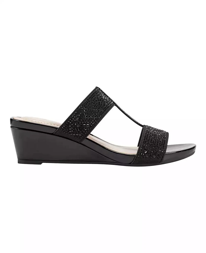 Bandolino Women's Iluvit Embellished T-Strap Wedge Sandals 2