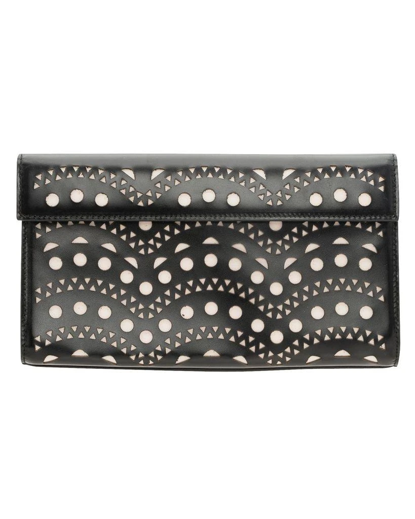 Azzedine Alaia Laser Cut Leather Clutch 5