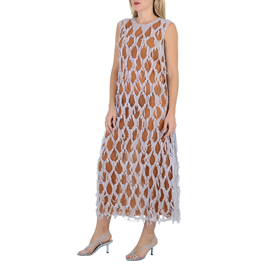 MAISON MARGIELA Ladies Light Sky Cut-Out Silk-Blend Dress