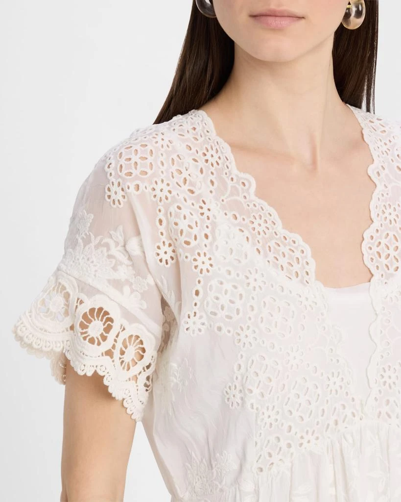Johnny Was Pina Scalloped Eyelet Embroidered Midi Dress 5