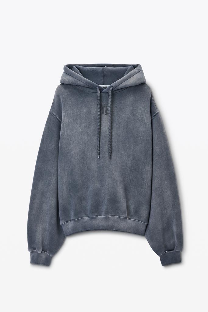 Alexander Wang puff logo hoodie in structured terry