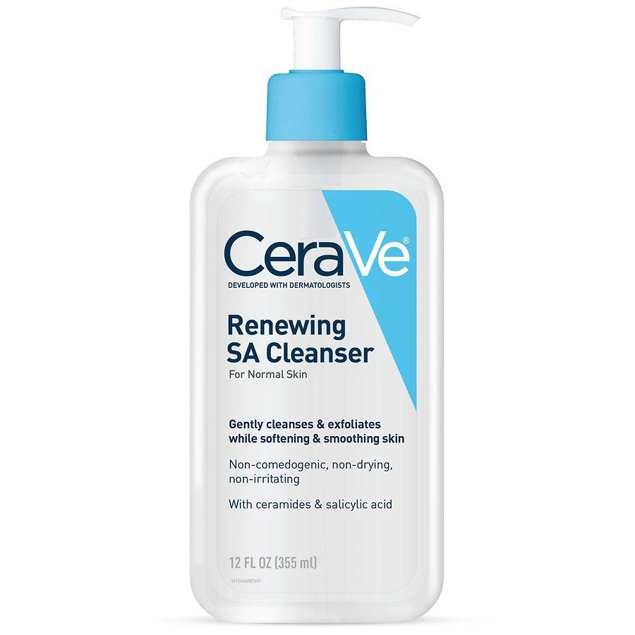 CeraVe Renewing SA Cleanser Exfoliating Salicylic Acid Face Wash for Normal Skin Fragrance Free 1