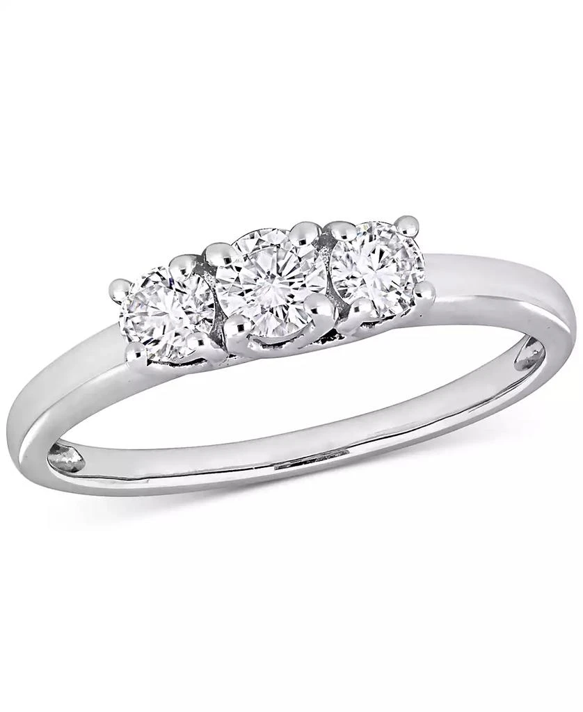 Macy's Diamond Three Stone Engagement Ring (1/2 ct. t.w.) in 14k White Gold 5