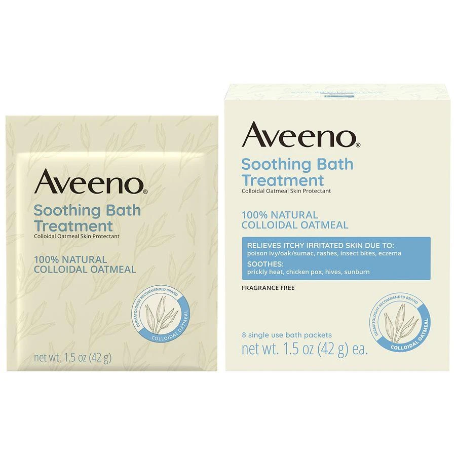 Aveeno Soothing Bath Soak For Eczema, Natural Colloidal Oatmeal Single Use Packets 10