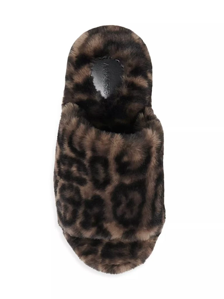 Apparis Dillon Leopard Faux Fur Slides 2