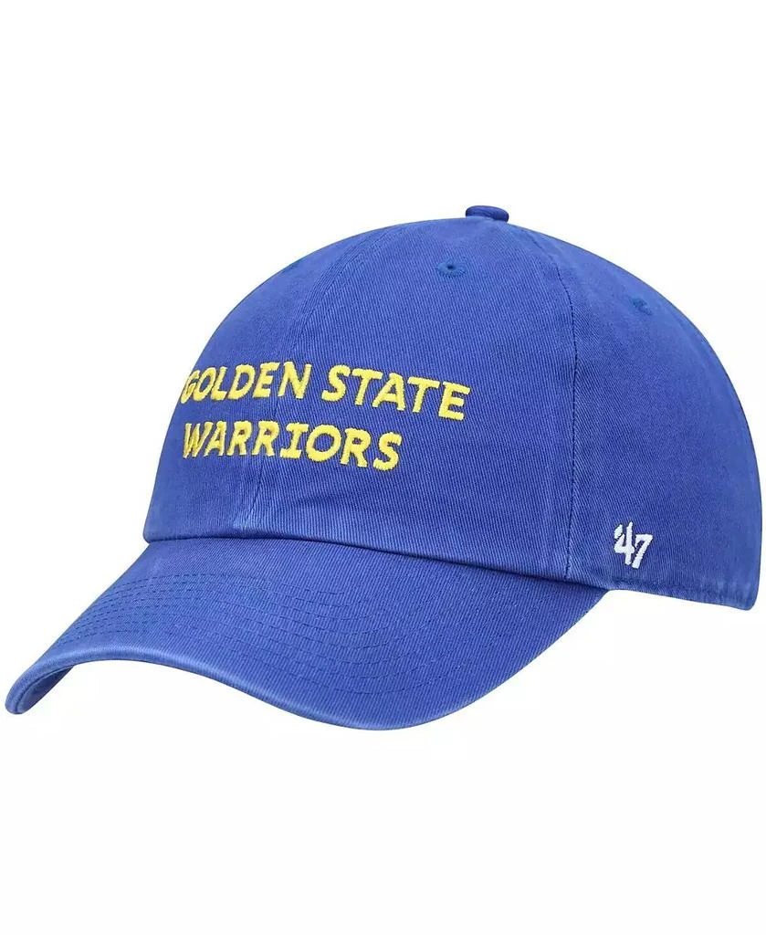 47 Brand Men's Royal Golden State Warriors Clean Up Wordmark Adjustable Hat 1