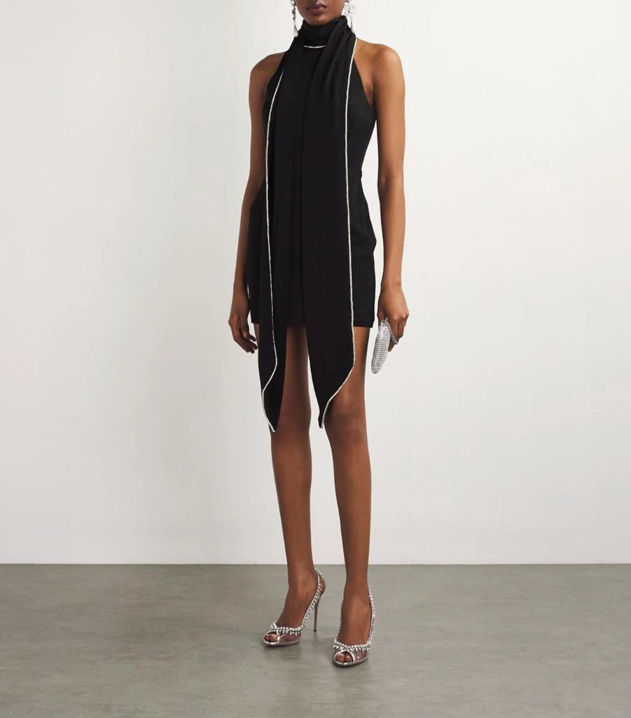 knee length dresses for ladies Loraina Scarf Beaded Mini Dress | Burgundy | Womens