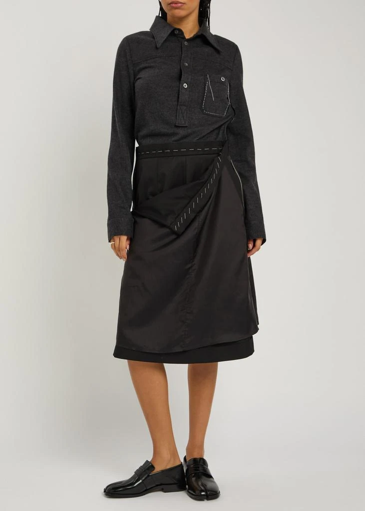 MAISON MARGIELA Wool and shell midi shirt dress 4