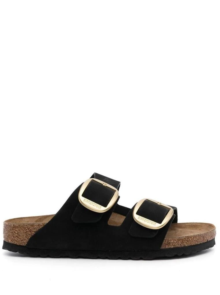 Birkenstock Black 'Arizona' Strap-Sandals With Golden-Tone Buckle In Leather 1
