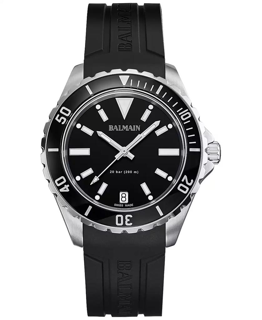 Balmain Men's Swiss Ophrys Black Rubber Strap Watch 43mm - Men's