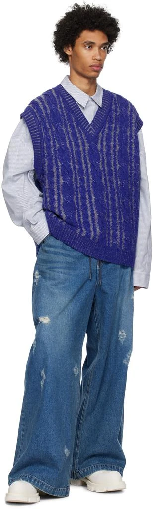 Juun.J Blue Striped Shirt 4