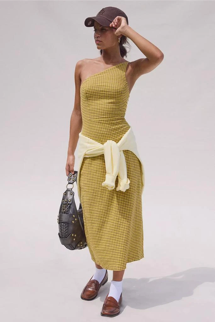 UO Carson Asymmetrical One Shoulder Linen-Blend Midi Dress  On Sale Now  with Up to 44% Off | Discover Exclusive Deals & Savings at BeyondStyle   Authentic Urban Outfitters womens|Women's|Dresses with Limited-Time