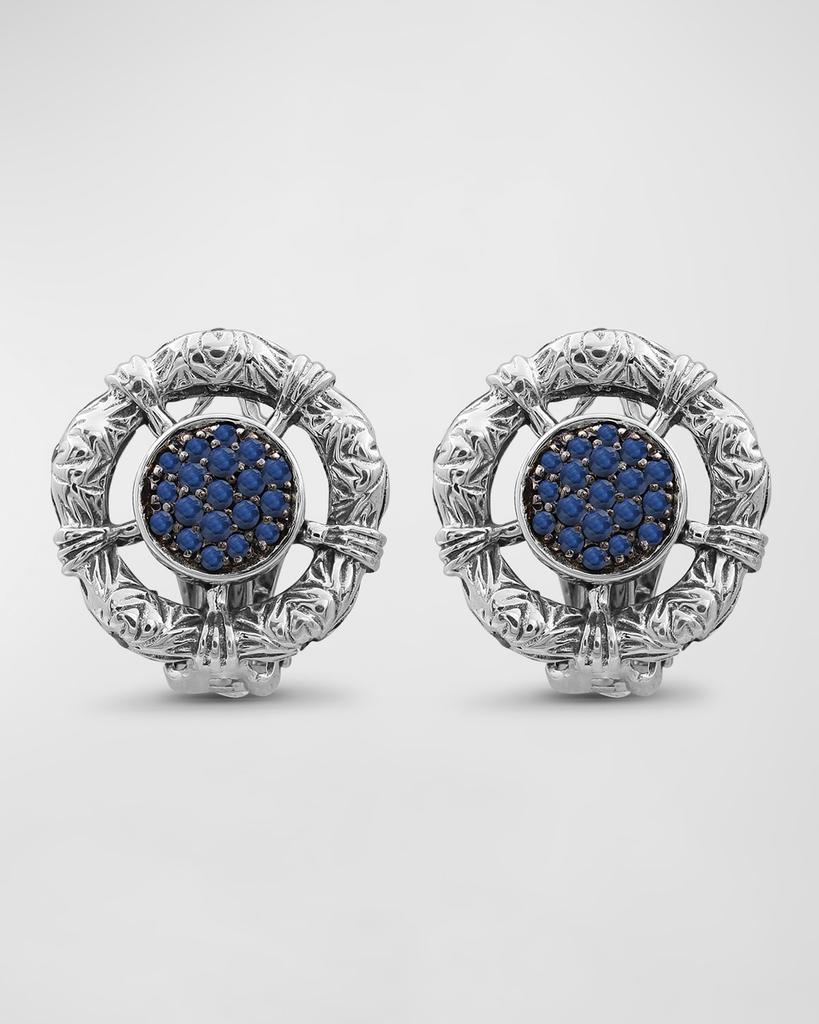 Stephen Dweck Blue Sapphire Earrings in Sterling Silver