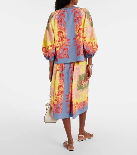 ETRO Printed balloon-sleeve cotton blouse 3