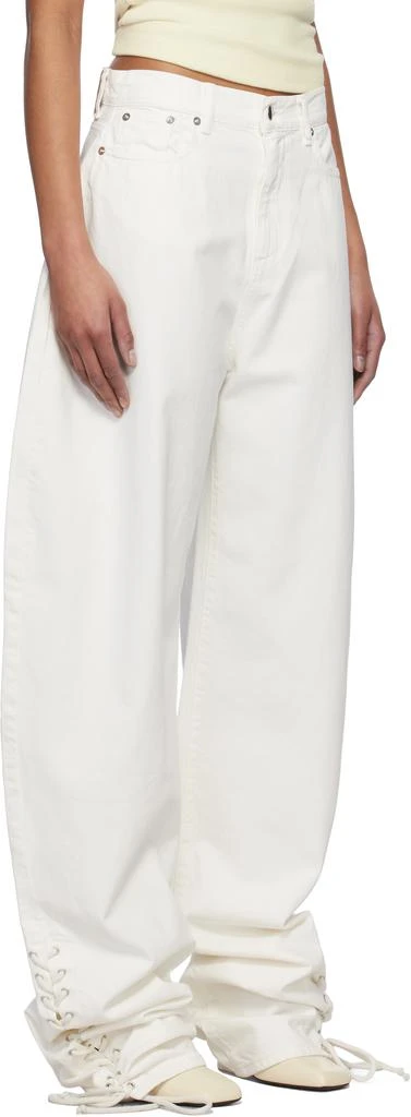 Mônot White Baggy Laced Up Jeans 2