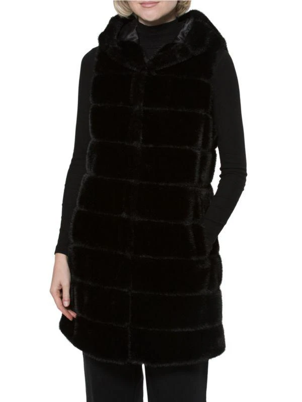 BELLE FARE Faux Fur Hooded Vest 1