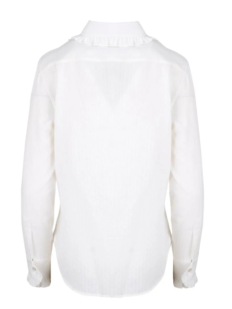 Yves Saint Laurent Saint Laurent Striped Ruffled Bib Shirt 2