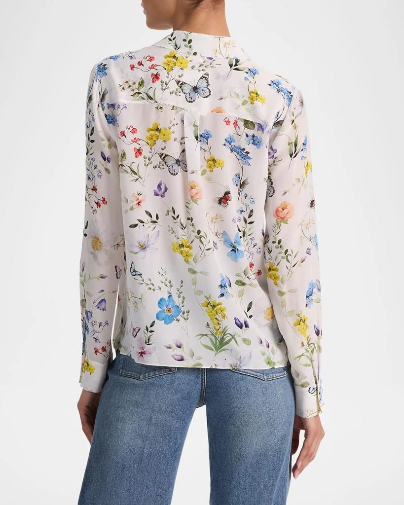Alice + Olivia Twisting Vines Willa Placket Top 3
