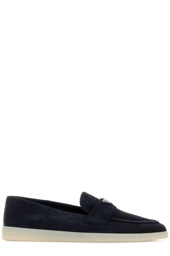 Prada Prada Logo Plaque Almond Toe Loafers 1