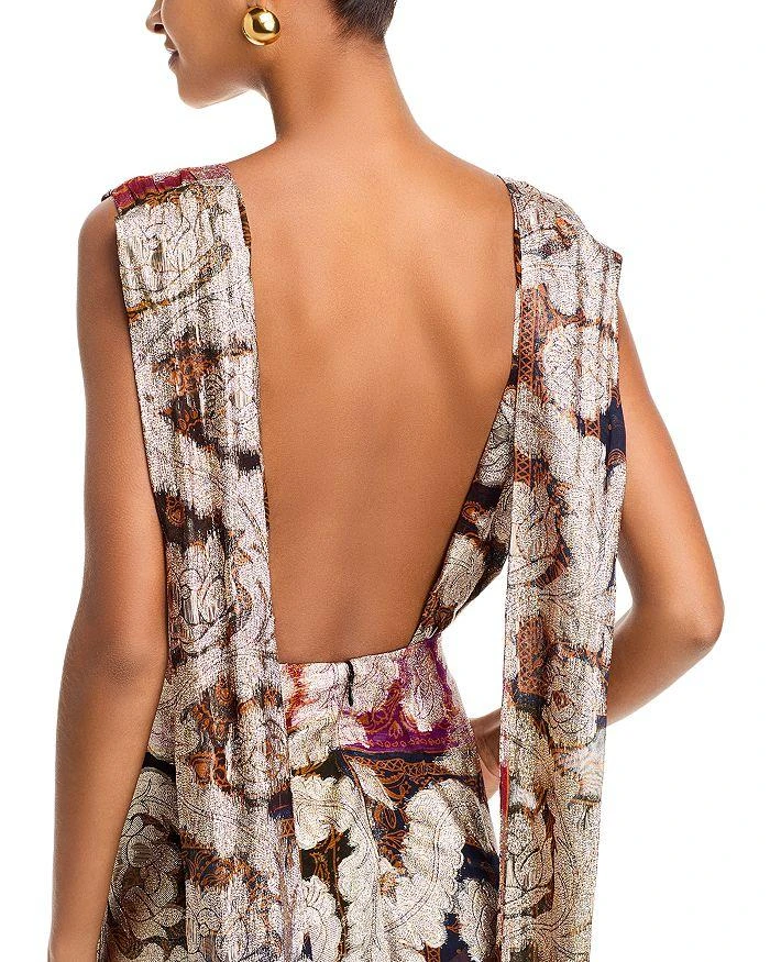 Farm Rio Metallic Plunging Neck Gown 6