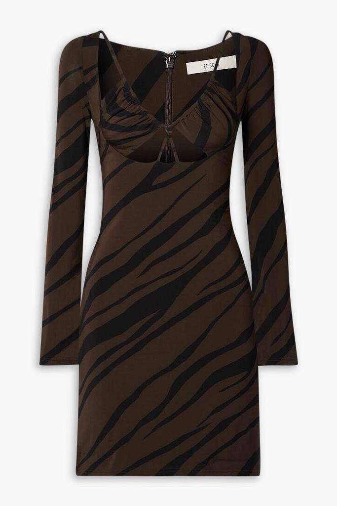 ET OCHS Aida cutout zebra-print stretch-jersey mini dress