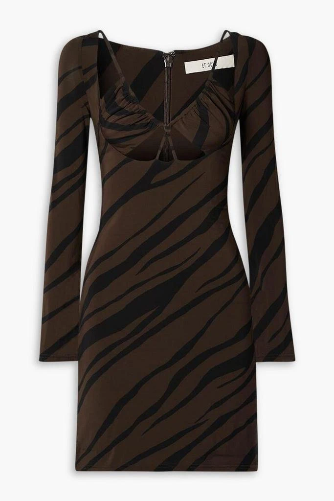 ET OCHS Aida cutout zebra-print stretch-jersey mini dress 1