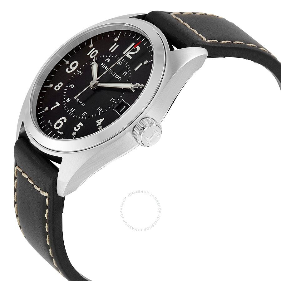 Hamilton Khaki Field Black Dial Black Leather Watch H68551733