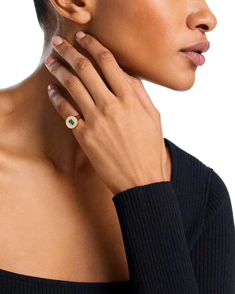 Bloomingdale's Fine Collection Blue Topaz Pinky Ring in 14K Yellow Gold 2