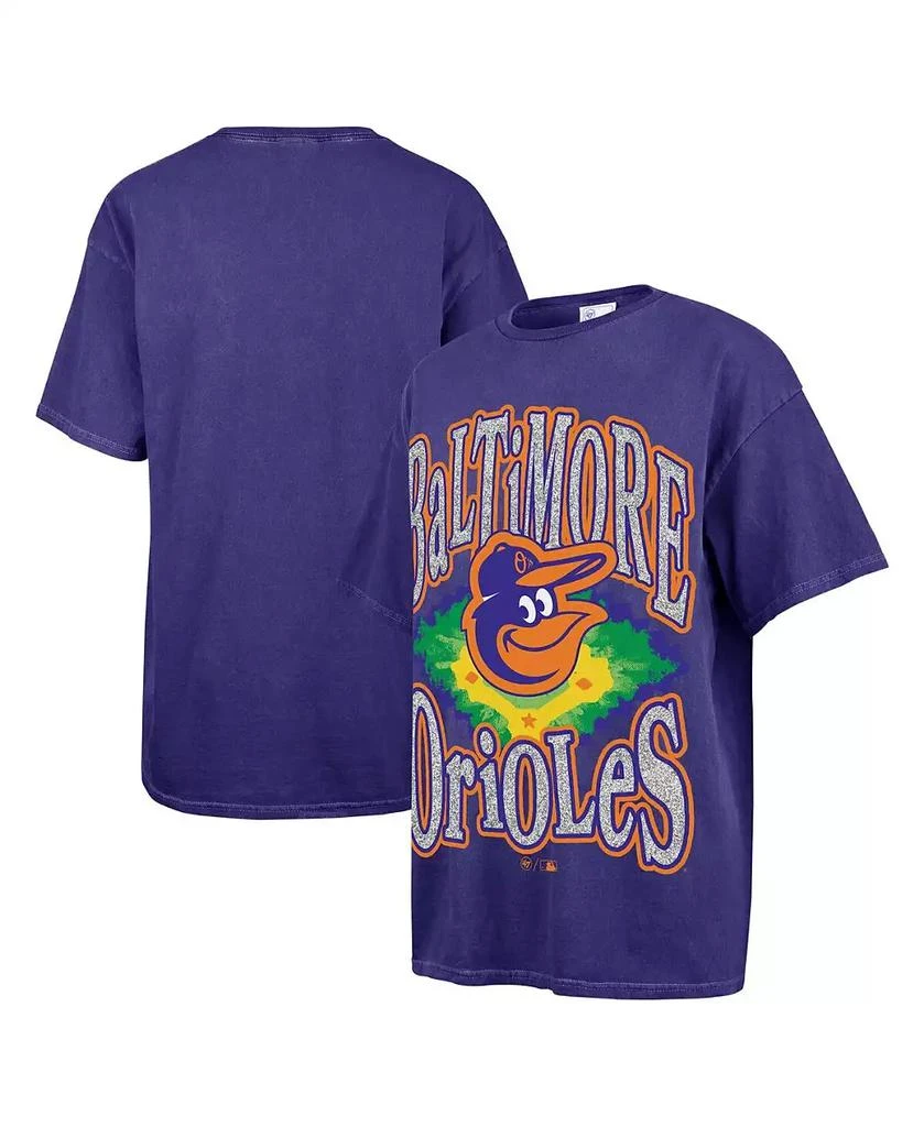 47 Brand Women's Navy Baltimore Orioles Flashing Lights Boyfriend T-Shirt 1