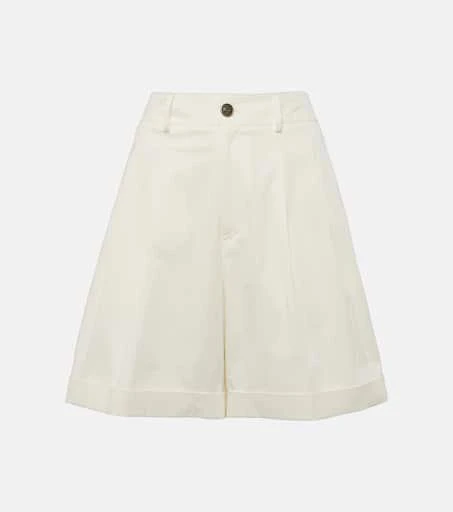 ETRO Pleated cotton-blend gabardine shorts 1