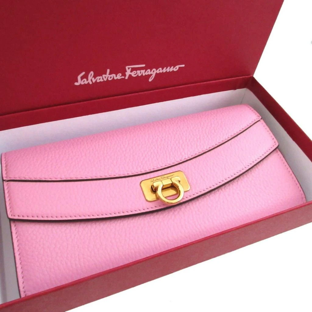 Salvatore Ferragamo Leather Long Wallet (Tri-Fold) (Pre-Owned) 3