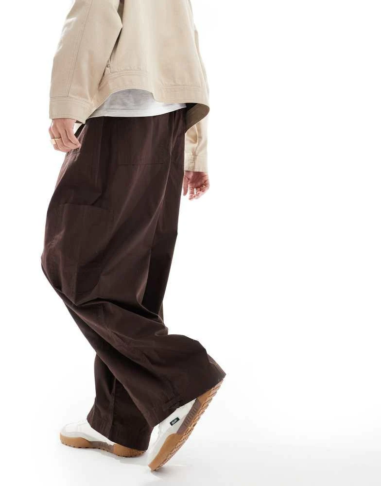 ASOS ASOS DESIGN super baggy cargo trousers with panel detailing in brown 3