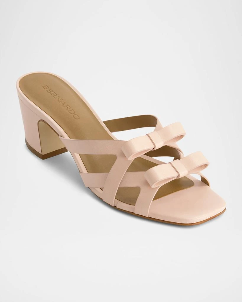 Bernardo Burgo Leather Bows Slide Sandals 3