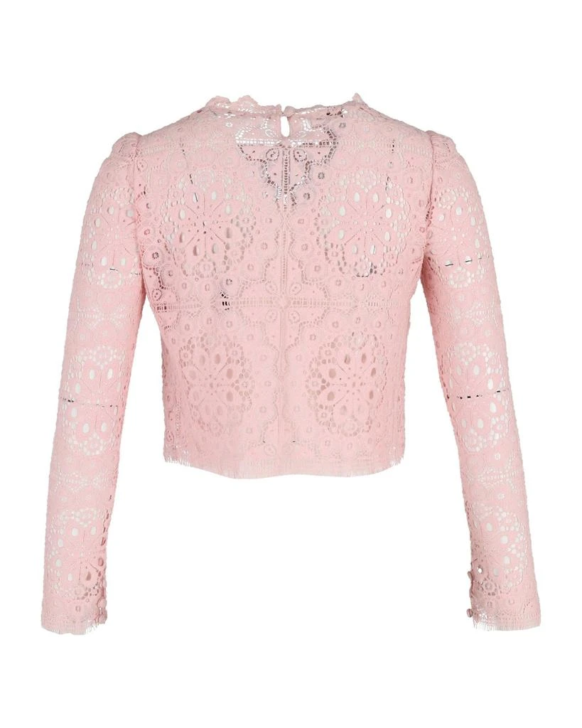 Temperley London Cropped Top in Pink Cotton Lace 3