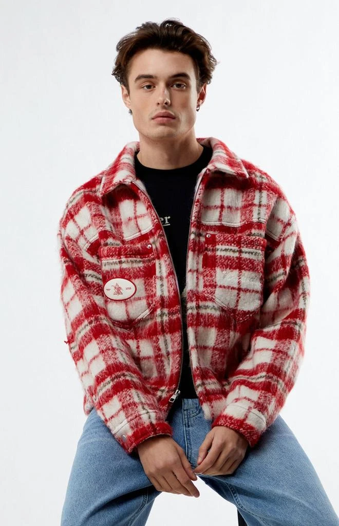 Budweiser By PacSun Eureka Plaid Zip Up Jacket 1